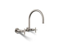 KOHLER K-28672-3-VS Billet Two-Hole Wall-Mount Bridge Kitchen Sink Faucet - Vibrant Stainless
