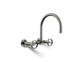 KOHLER K-28672-9-TT Billet Two-Hole Wall-Mount Bridge Kitchen Sink Faucet - Vibrant Titanium