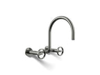 KOHLER K-28672-9-TT Billet Two-Hole Wall-Mount Bridge Kitchen Sink Faucet - Vibrant Titanium