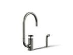 KOHLER K-28675-3-TT Billet Single-Handle Bar Sink Faucet With Two-Function Extended-Reach Spout And Side Sprayer - Vibrant Titanium