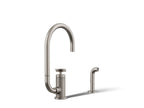 KOHLER K-28675-3-VS Billet Single-Handle Bar Sink Faucet With Two-Function Extended-Reach Spout And Side Sprayer - Vibrant Stainless