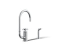 KOHLER K-28675-9-CP Billet Single-Handle Bar Sink Faucet With Two-Function Extended-Reach Spout And Side Sprayer - Polished Chrome