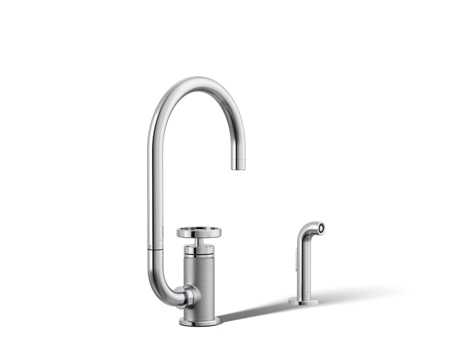 KOHLER K-28675-9-CP Billet Single-Handle Bar Sink Faucet With Two-Function Extended-Reach Spout And Side Sprayer - Polished Chrome