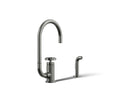 KOHLER K-28675-9-TT Billet Single-Handle Bar Sink Faucet With Two-Function Extended-Reach Spout And Side Sprayer - Vibrant Titanium