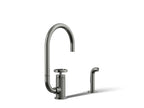 KOHLER K-28675-9-TT Billet Single-Handle Bar Sink Faucet With Two-Function Extended-Reach Spout And Side Sprayer - Vibrant Titanium