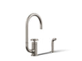 KOHLER K-28675-9-VS Billet Single-Handle Bar Sink Faucet With Two-Function Extended-Reach Spout And Side Sprayer - Vibrant Stainless