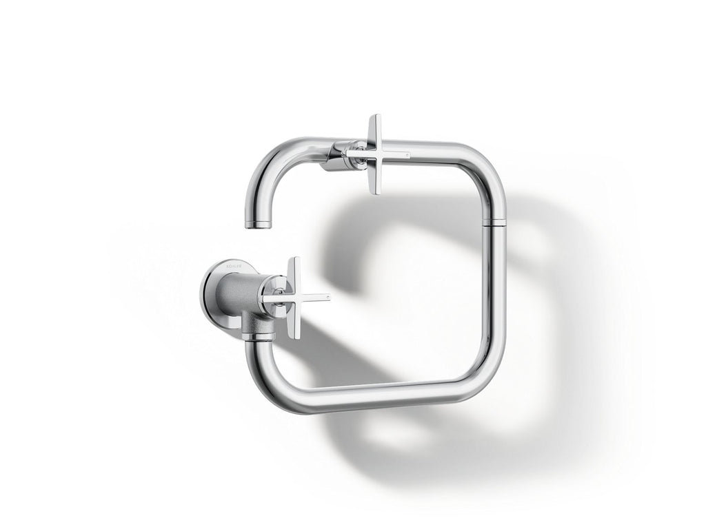 KOHLER K-28678-3-CP Billet Wall-Mount Pot Filler - Polished Chrome