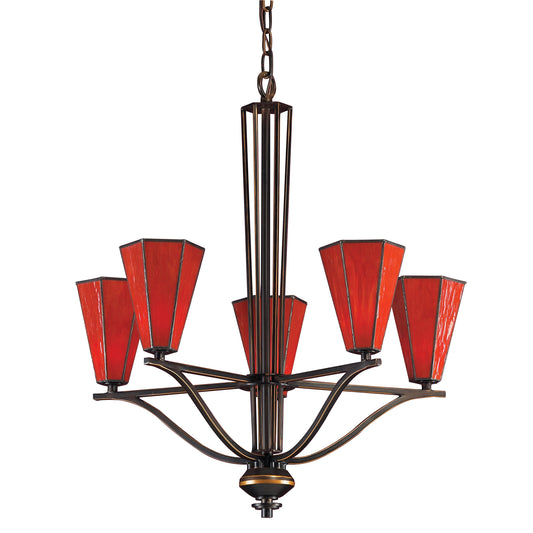 ELK SHOWROOM 2869/5 Mission 23'' Wide 5-Light Chandelier - Aged Bronze