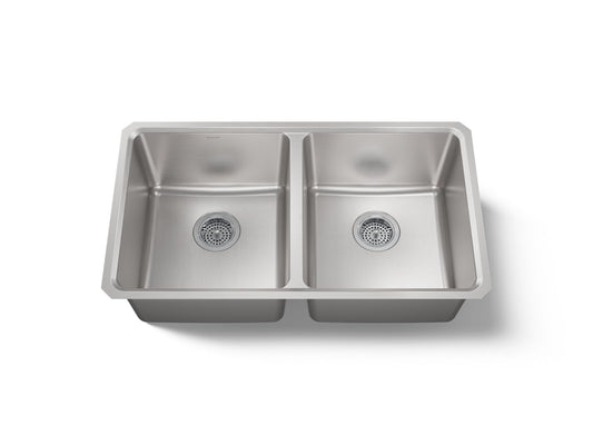 KOHLER K-28900-NA 32-1/4" undermount double-bowl kitchen sink  -  Stainless Steel