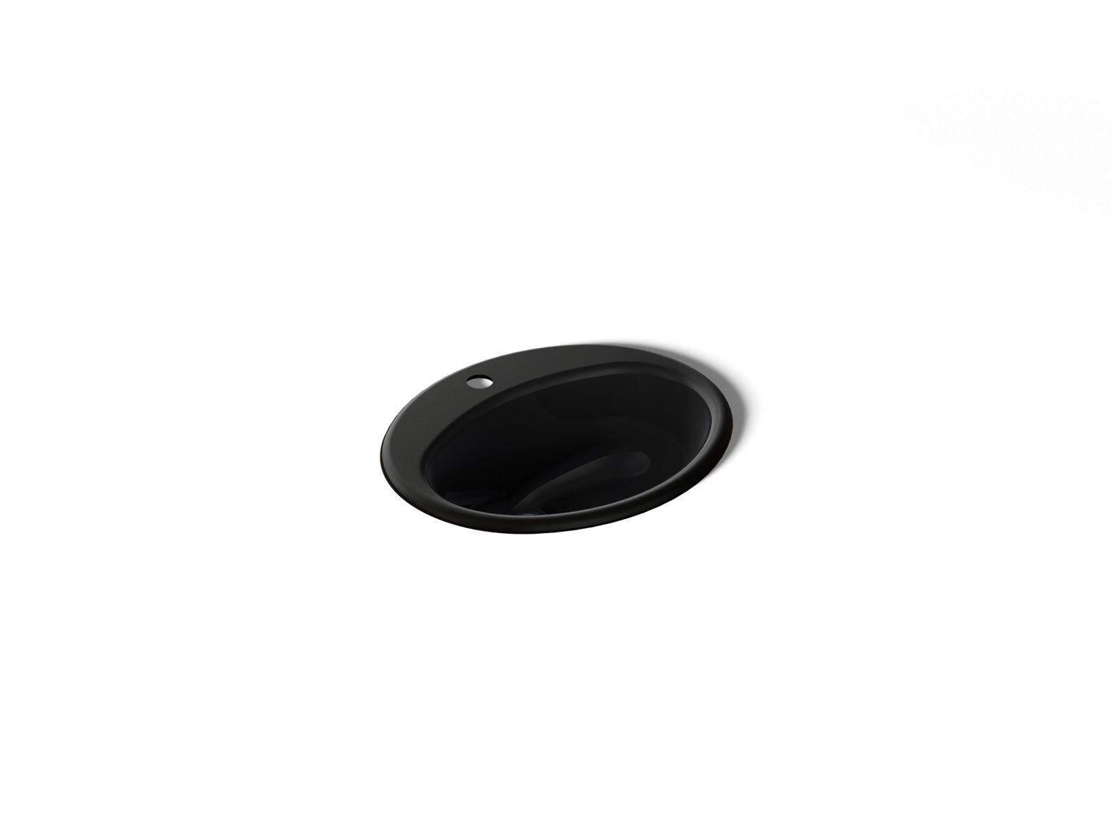 KOHLER K-2905-1-7 Farmington 19-1/4" Oval Drop-In Bathroom Sink - Black Black