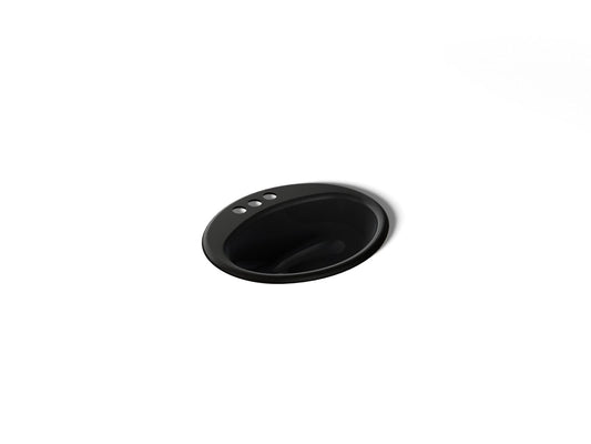 KOHLER K-2905-4-7 Farmington 19-1/4" oval drop-in bathroom sink - Black Black