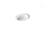 KOHLER K-2905-8-0 Farmington 19-1/4" Oval Drop-In Bathroom Sink - White