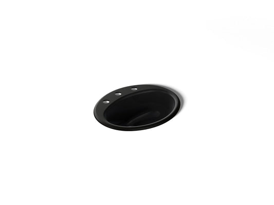 KOHLER K-2905-8-7 Farmington 19-1/4" oval drop-in bathroom sink - Black Black