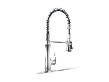 KOHLER K-29106-CP Bellera Semi-professional kitchen sink faucet with three-function sprayhead - Polished Chrome