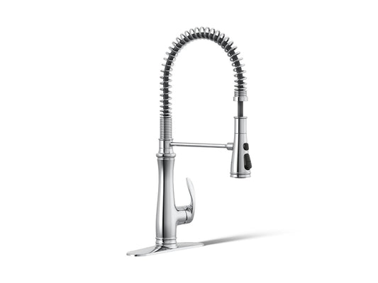 KOHLER K-29106-CP Bellera Semi-professional kitchen sink faucet with three-function sprayhead - Polished Chrome