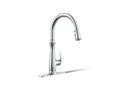 KOHLER K-29108-CP Bellera Touchless Pull-Down Kitchen Sink Faucet With Three-Function Sprayhead - Polished Chrome