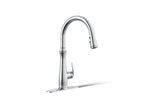 KOHLER K-29108-CP Bellera Touchless Pull-Down Kitchen Sink Faucet With Three-Function Sprayhead - Polished Chrome