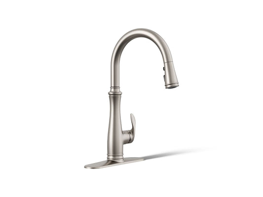 KOHLER K-29108-VS Bellera Touchless pull-down kitchen sink faucet with three-function sprayhead - Vibrant Stainless