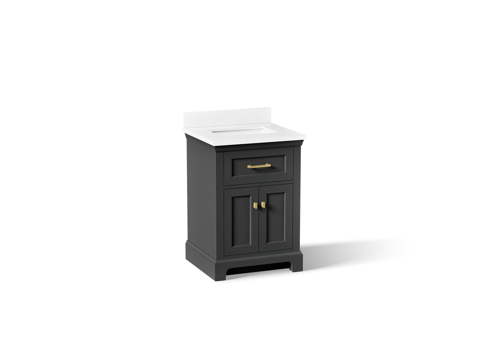 KOHLER K-29259-BD1-DWG Charlemont 24" Bathroom Vanity Cabinet With Sink And Quartz Top - Ferrous Grey