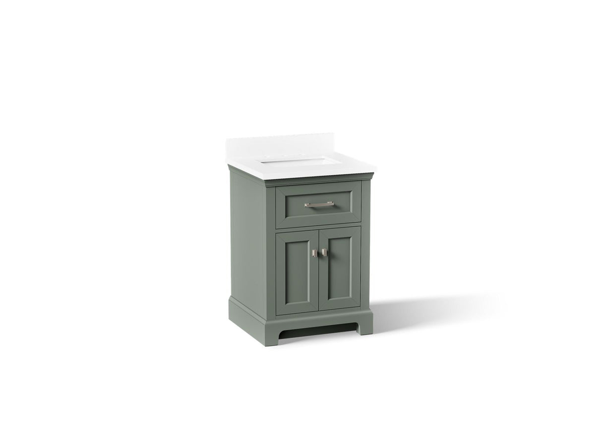 KOHLER K-29259-BD1-UMG Charlemont 24" Bathroom Vanity Cabinet With Sink And Quartz Top - Umbral Green