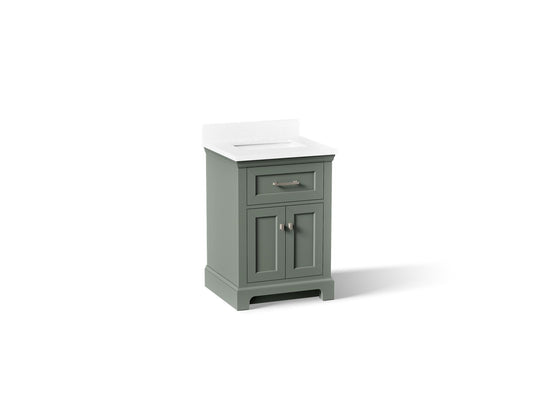 KOHLER K-29259-BD1-UMG Charlemont 24" bathroom vanity cabinet with sink and quartz top - Umbral Green