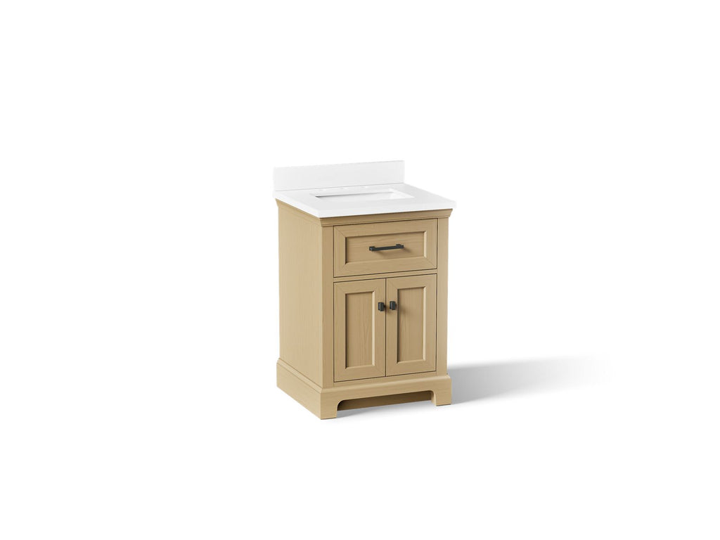 KOHLER K-29259-BD1-WEK Charlemont 24" Bathroom Vanity Cabinet With Sink And Quartz Top - Light Oak