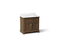 KOHLER K-29261-BD1-DAK Charlemont 36" Bathroom Vanity Cabinet With Sink And Quartz Top - Draper Oak
