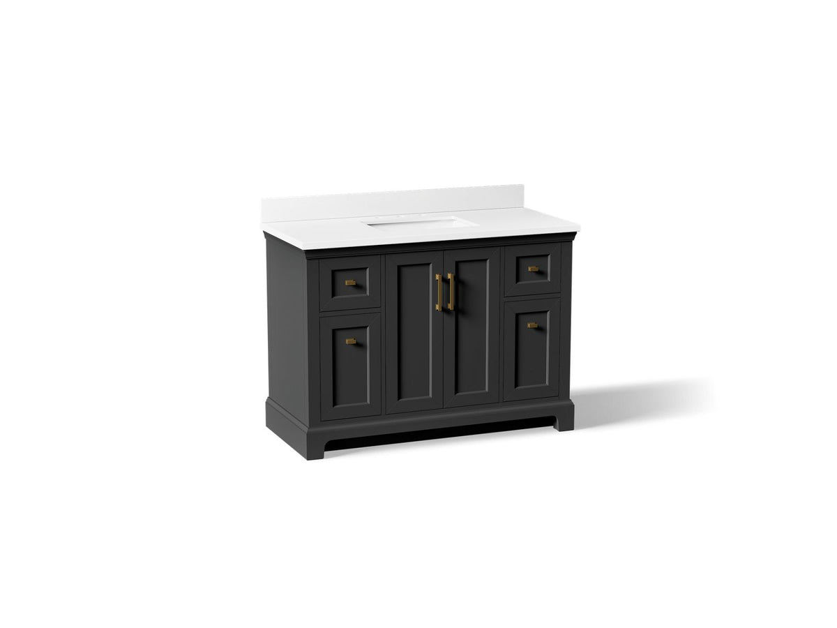 KOHLER K-29262-BD1-DWG Charlemont 48" Bathroom Vanity Cabinet With Sink And Quartz Top - Ferrous Grey