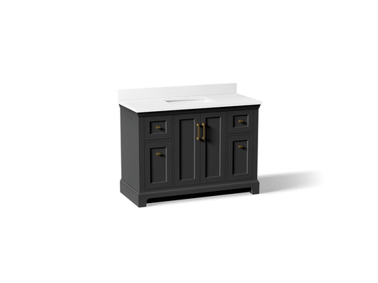 KOHLER K-29262-BD1-DWG Charlemont 48" bathroom vanity cabinet with sink and quartz top - Ferrous Grey