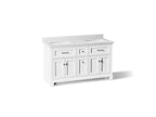 KOHLER K-29263-BD1-0 Charlemont 60" Bathroom Vanity Cabinet With Sinks And Quartz Top - White