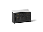 KOHLER K-29263-BD1-DWG Charlemont 60" Bathroom Vanity Cabinet With Sinks And Quartz Top - Ferrous Grey