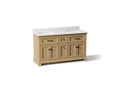 KOHLER K-29263-BD1-WEK Charlemont 60" Bathroom Vanity Cabinet With Sinks And Quartz Top - Light Oak