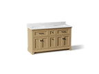 KOHLER K-29263-BD1-WEK Charlemont 60" Bathroom Vanity Cabinet With Sinks And Quartz Top - Light Oak