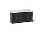 KOHLER K-29264-BD1-DWG Charlemont 72" Bathroom Vanity Cabinet With Sinks And Quartz Top - Ferrous Grey