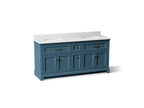 KOHLER K-29264-BD1-TDB Charlemont 72" Bathroom Vanity Cabinet With Sinks And Quartz Top - Tidal Blue