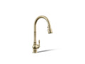 KOHLER K-29709-AF Artifacts Touchless Pull-Down Kitchen Sink Faucet With Three-Function Sprayhead - Vibrant French Gold