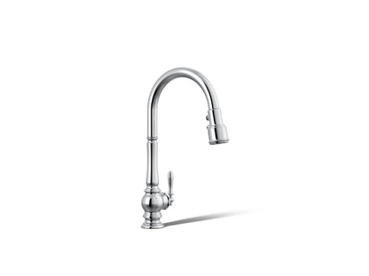 KOHLER K-29709-CP Artifacts Touchless pull-down kitchen sink faucet with three-function sprayhead - Polished Chrome