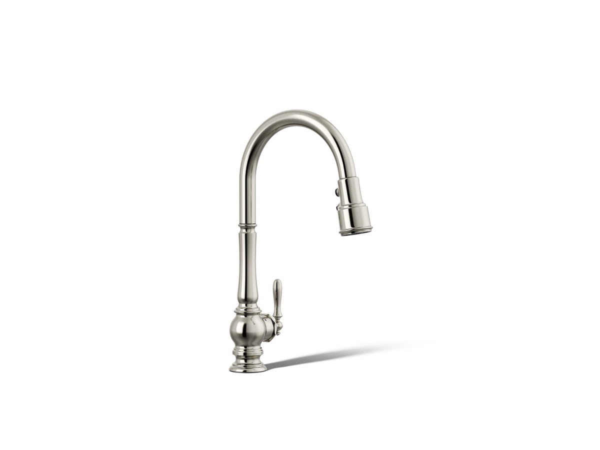 KOHLER K-29709-SN Artifacts Touchless Pull-Down Kitchen Sink Faucet With Three-Function Sprayhead - Vibrant Polished Nickel