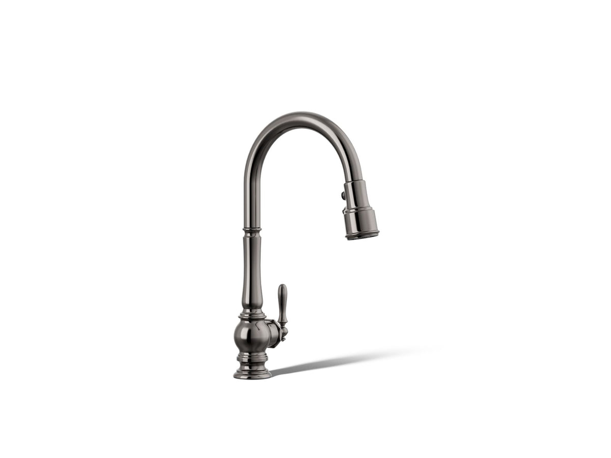 KOHLER K-29709-TT Artifacts Touchless Pull-Down Kitchen Sink Faucet With Three-Function Sprayhead - Vibrant Titanium