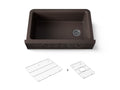KOHLER K-29825-CM2 Cairn 34" Undermount Single-Bowl Farmhouse Kitchen Sink With Faceted Design - Matte Brown