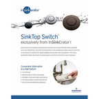 INSINKERATOR STS-OOSN Sink Top Satin Nickel Button Dual Outlet Switch
