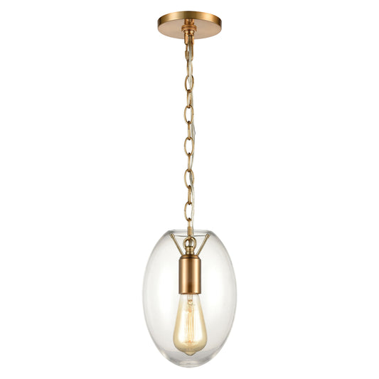 ELK SHOWROOM 30050/1 Ellipsa 7'' Wide 1-Light Mini Pendant - Satin Brass