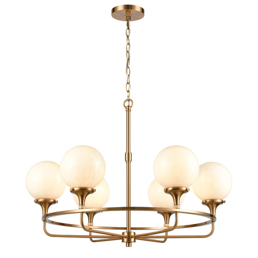 ELK SHOWROOM 30146/6 Beverly Hills 30'' Wide 6-Light Chandelier - Satin Brass