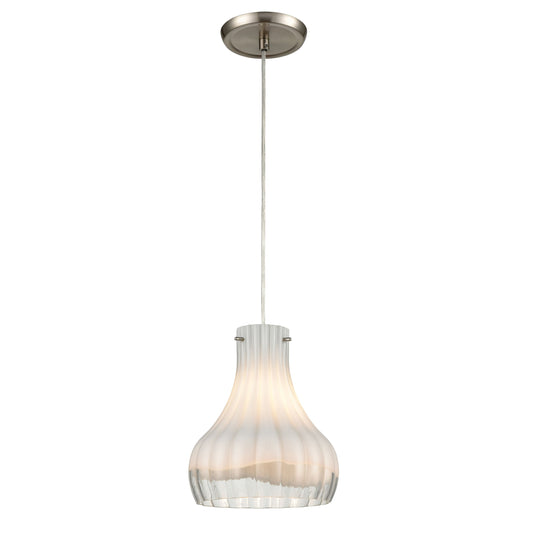 ELK SHOWROOM 30150/1 Coastal Scallop 8'' Wide 1-Light Mini Pendant - Satin Nickel