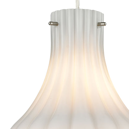 ELK SHOWROOM 30150/1 Coastal Scallop 8'' Wide 1-Light Mini Pendant - Satin Nickel