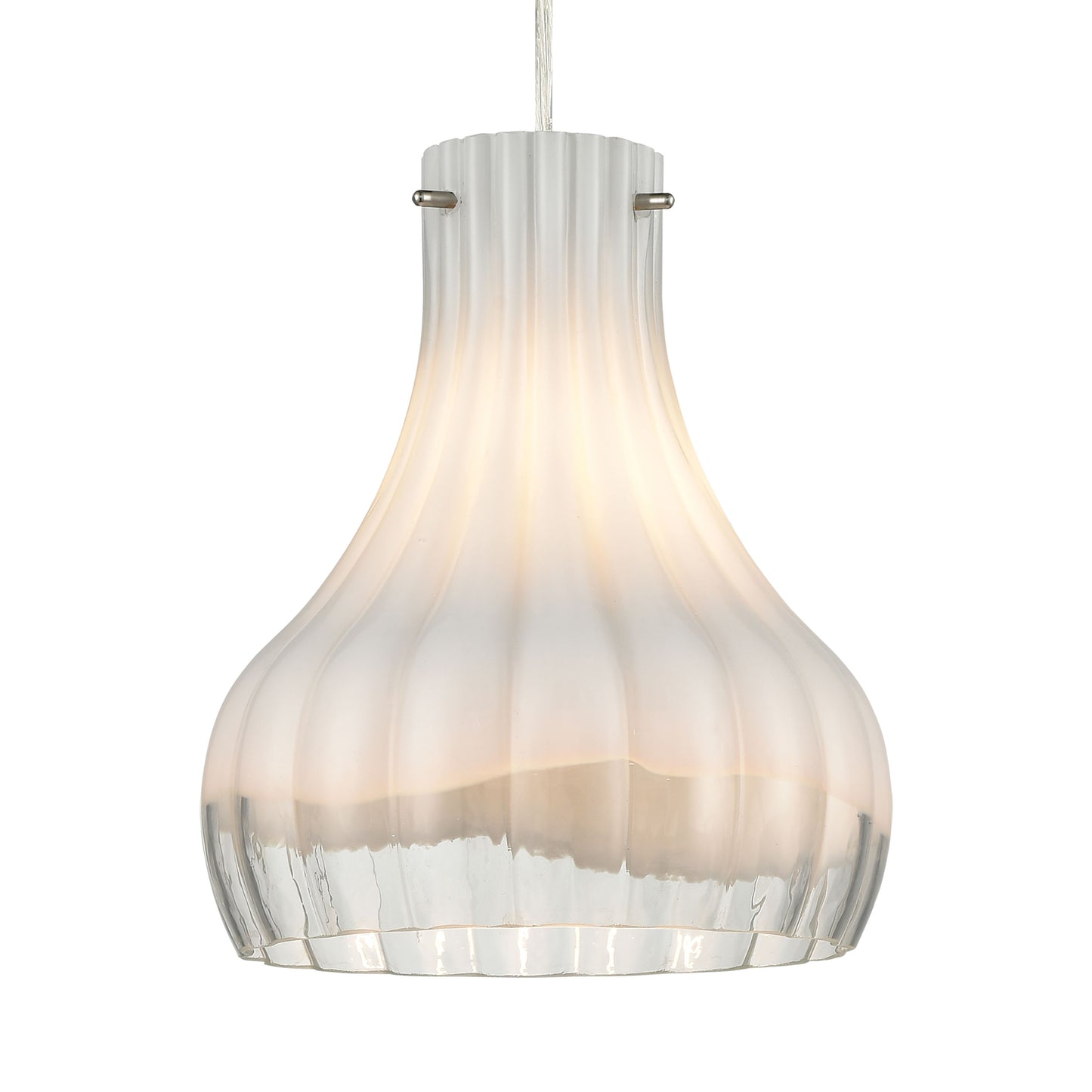 ELK SHOWROOM 30150/1 Coastal Scallop 8'' Wide 1-Light Mini Pendant - Satin Nickel