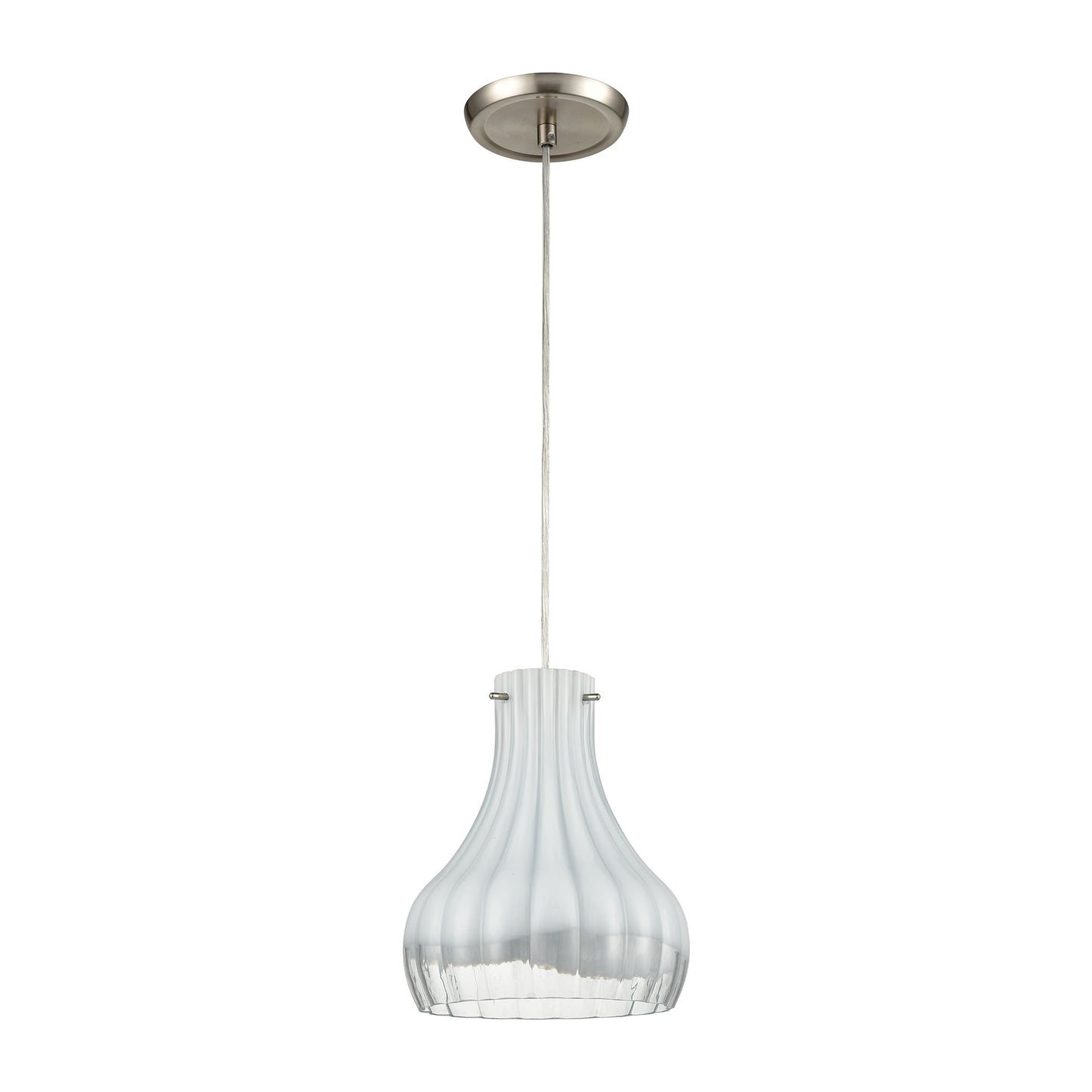 ELK SHOWROOM 30150/1 Coastal Scallop 8'' Wide 1-Light Mini Pendant - Satin Nickel