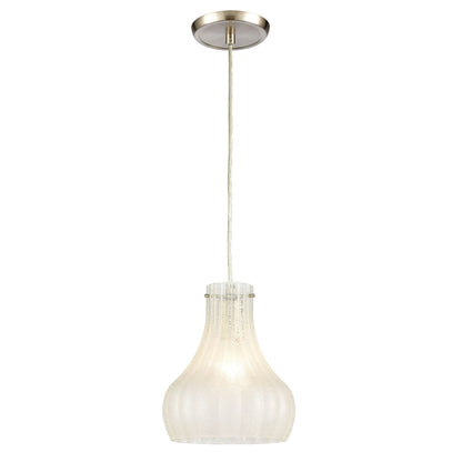 ELK SHOWROOM 30160/1 Coastal Scallop 8'' Wide 1-Light Mini Pendant - Satin Nickel