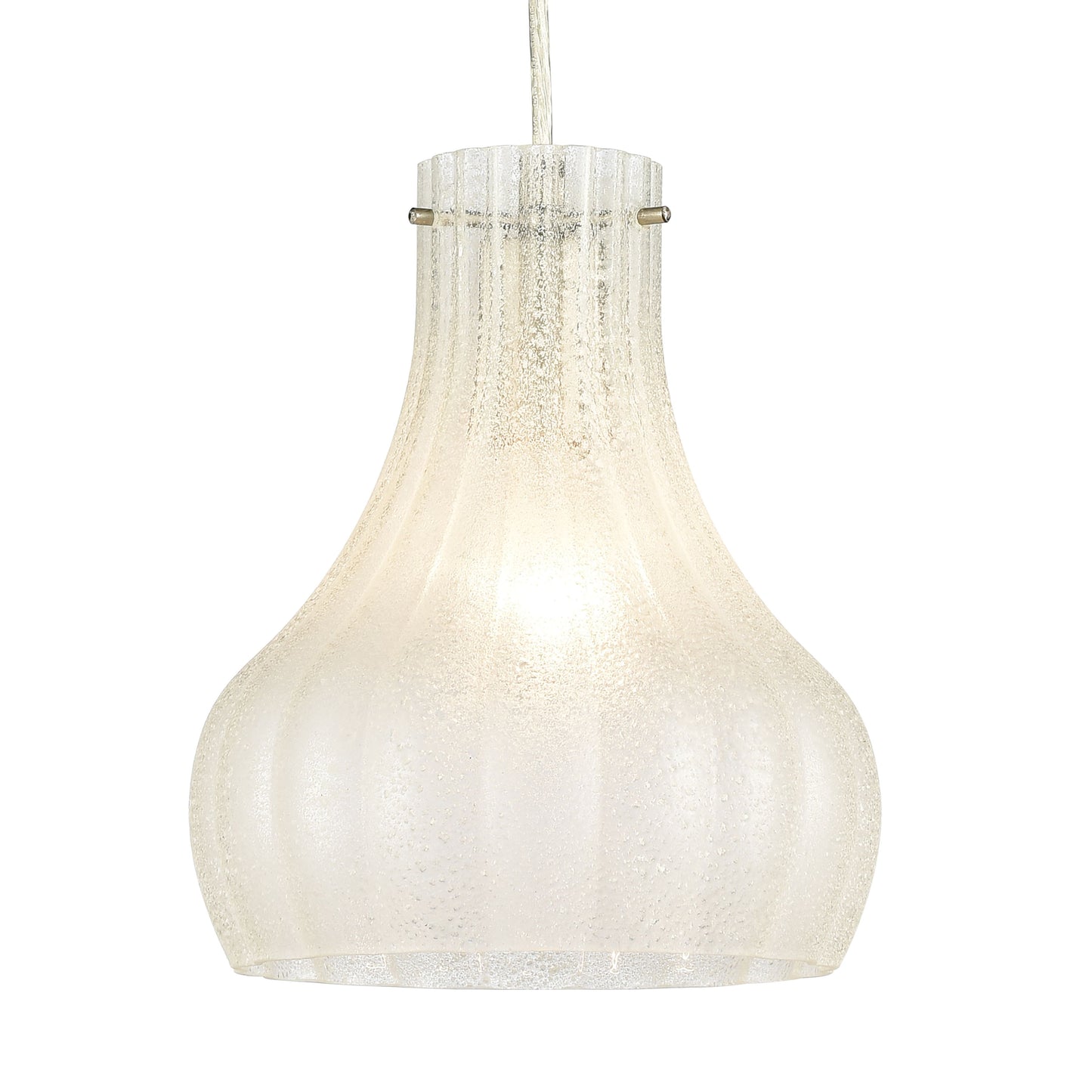 ELK SHOWROOM 30160/1 Coastal Scallop 8'' Wide 1-Light Mini Pendant - Satin Nickel