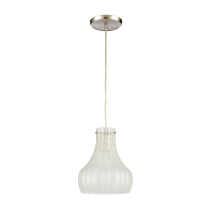 ELK SHOWROOM 30160/1 Coastal Scallop 8'' Wide 1-Light Mini Pendant - Satin Nickel